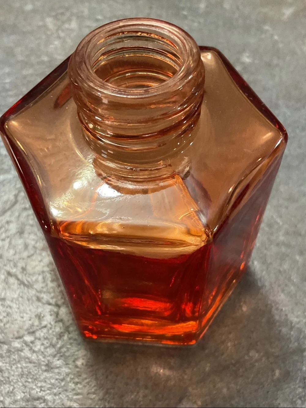 Vintage Amber & Orange Glass Accent Vases - Set of 3